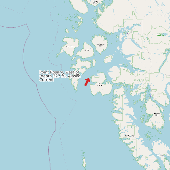Point Rosary, west of (depth 327 ft), Alaska Current map
