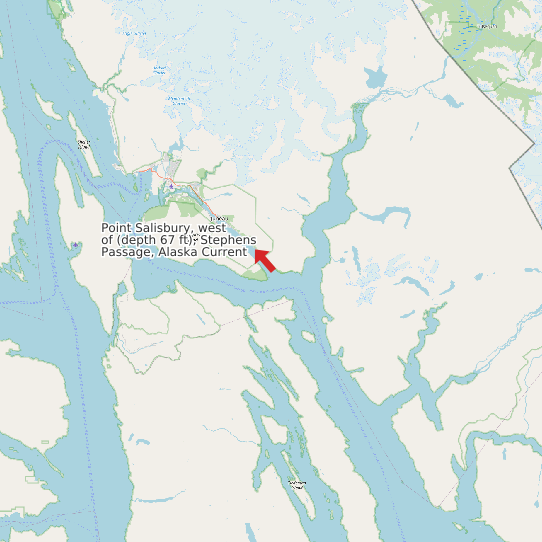 Point Salisbury, west of (depth 67 ft), Stephens Passage, Alaska Current map