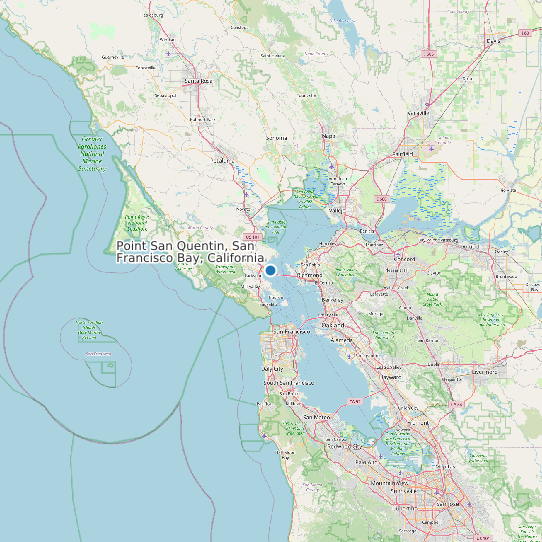 Point San Quentin, San Francisco Bay, California map