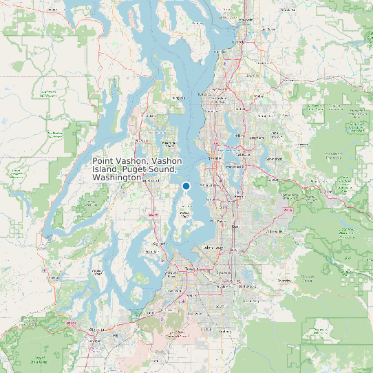 Point Vashon, Vashon Island, Puget Sound, Washington map