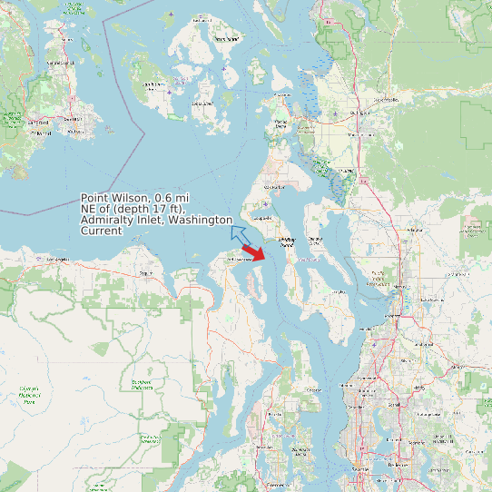 Point Wilson, 0.6 mi NE of (depth 17 ft), Admiralty Inlet, Washington Current map