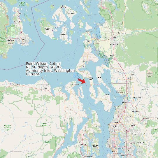Point Wilson, 1.6 mi NE of (depth 149 ft), Admiralty Inlet, Washington Current map
