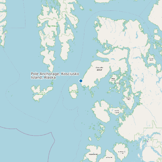 Map of Pole Anchorage, Kosciusko Island, Alaska Tide Prediction Station