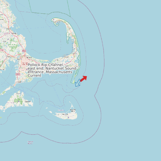 Pollock Rip Channel, east end, Nantucket Sound entrance, Massachusetts Current map