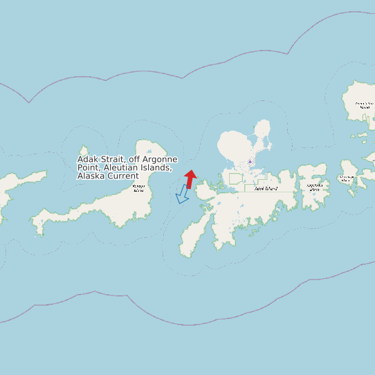 Map of Adak Strait, off Argonne Point, Aleutian Islands, Alaska Current Prediction Station