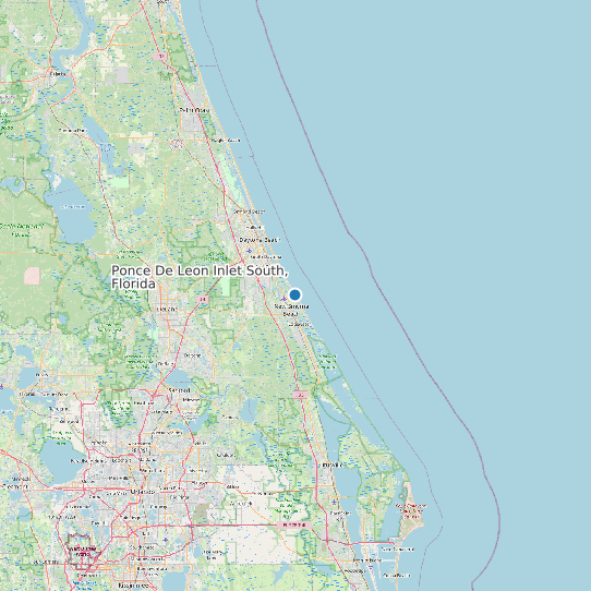 Ponce De Leon Inlet South, Florida map