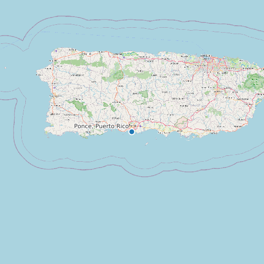Map of Ponce, Puerto Rico Tide Prediction Station