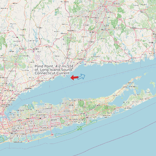 Map of Pond Point, 4.2 mi SSE of, Long Island Sound, Connecticut Current Prediction Station