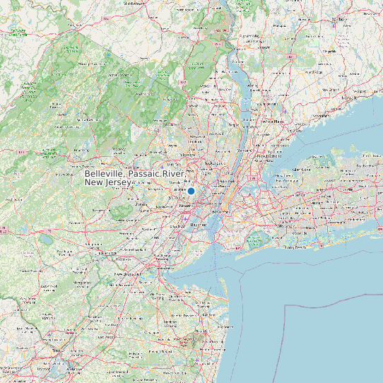 Map of Belleville, Passaic River, New Jersey Tide Prediction Station