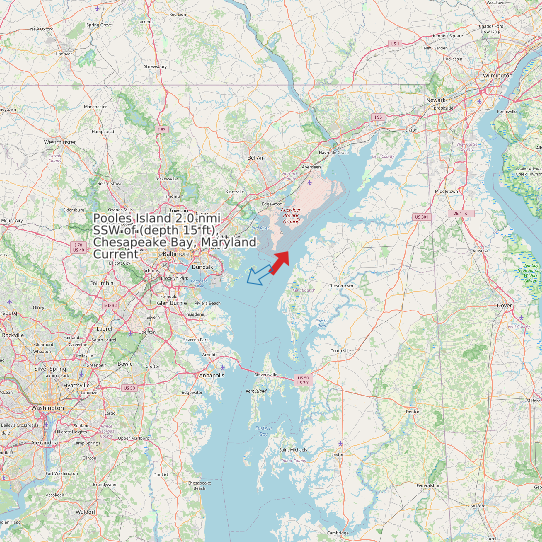 Pooles Island 2.0 nmi SSW of (depth 15 ft), Chesapeake Bay, Maryland Current map