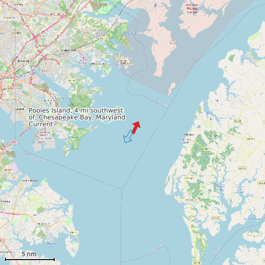 Map of Pooles Island, 4 mi southwest of, Chesapeake Bay, Maryland Current Prediction Station