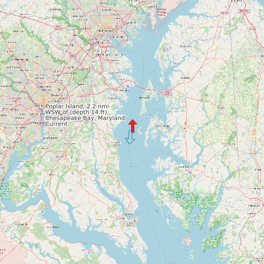 Poplar Island, 2.2 nmi WSW of (depth 14 ft), Chesapeake Bay, Maryland Current map
