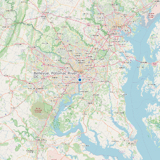 Bellevue, Potomac River, DC map