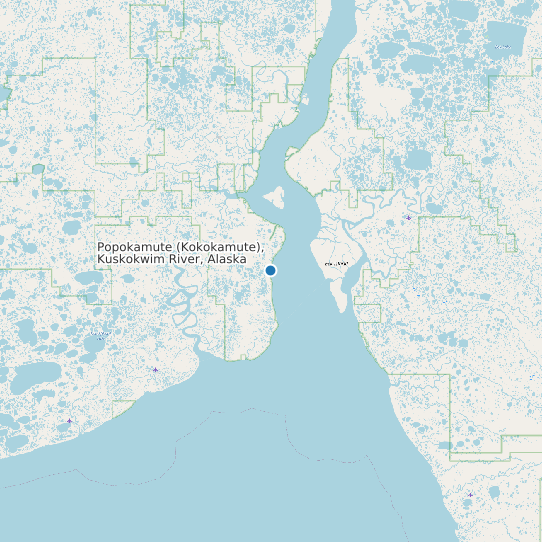 Map of Popokamute (Kokokamute), Kuskokwim River, Alaska Tide Prediction Station