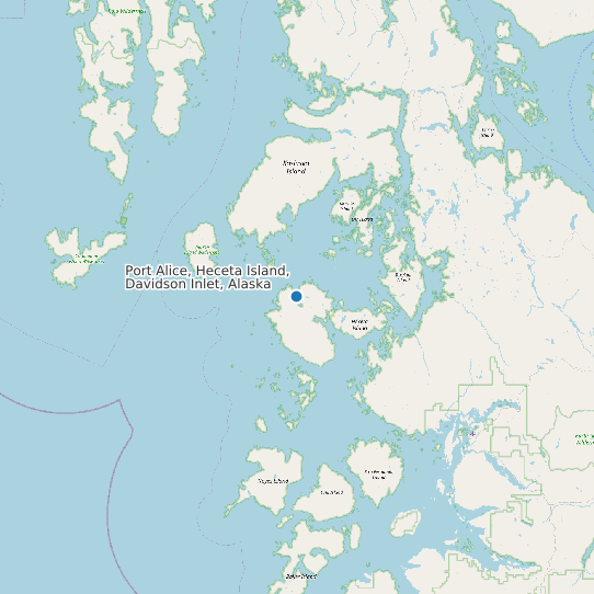 Map of Port Alice, Heceta Island, Davidson Inlet, Alaska Tide Prediction Station