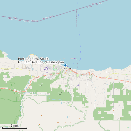 Map of Port Angeles, Strait Of Juan De Fuca, Washington Tide Prediction Station