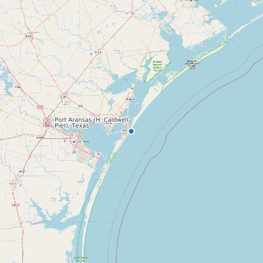 Map of Port Aransas (H. Caldwell Pier), Texas Tide Prediction Station