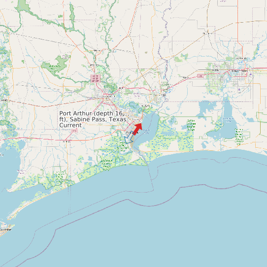 Port Arthur (depth 16 ft), Sabine Pass, Texas Current map