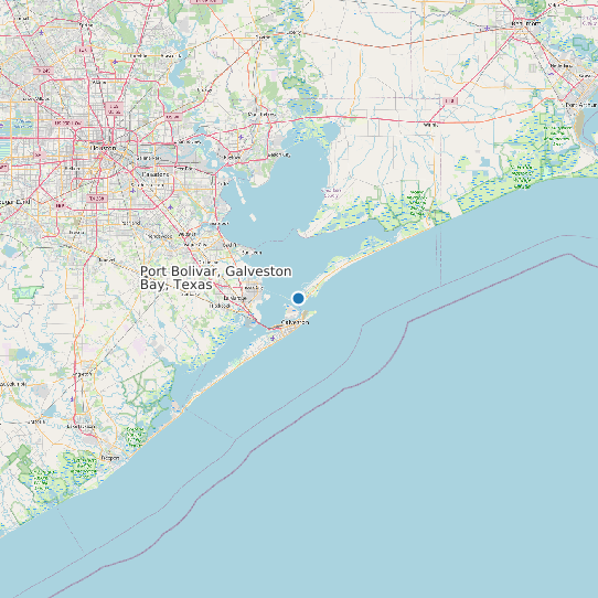 Port Bolivar, Galveston Bay, Texas map