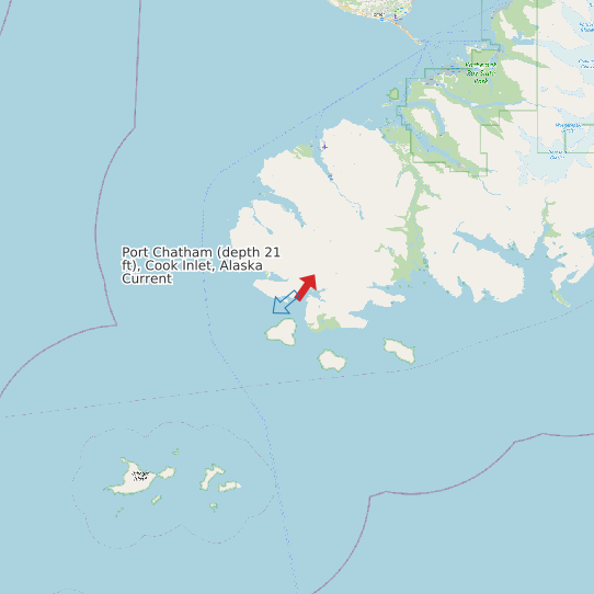 Port Chatham (depth 21 ft), Cook Inlet, Alaska Current map