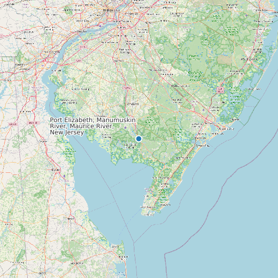 Map of Port Elizabeth, Manumuskin River, Maurice River, New Jersey Tide Prediction Station