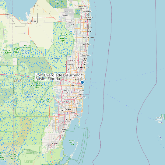 Map of Port Everglades, Turning Basin, Florida Tide Prediction Station