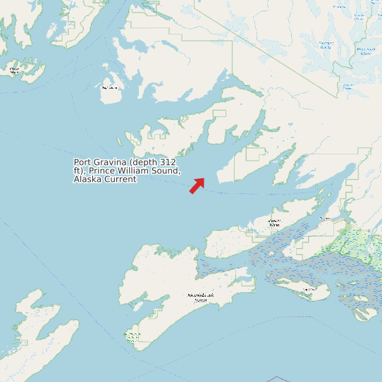 Port Gravina (depth 312 ft), Prince William Sound, Alaska Current map
