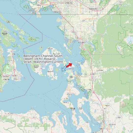 Bellingham Channel South (depth 19 ft), Rosario Strait, Washington Current map
