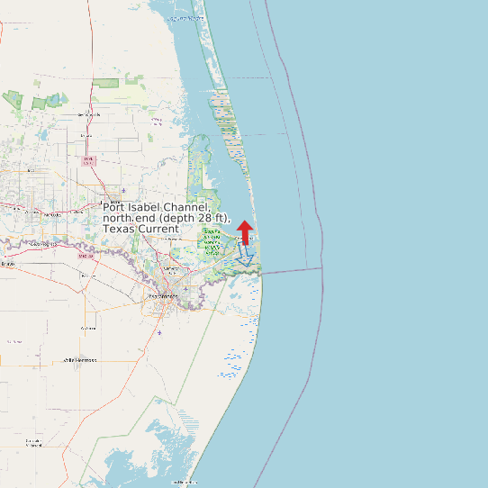 Port Isabel Channel, north end (depth 28 ft), Texas Current map