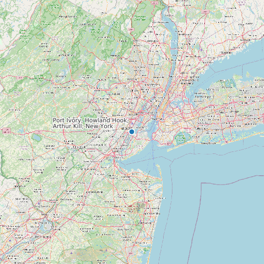 Map of Port Ivory, Howland Hook, Arthur Kill, New York Tide Prediction Station