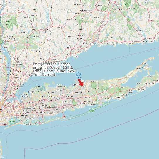 Port Jefferson Harbor entrance (depth 15 ft), Long Island Sound, New York Current map