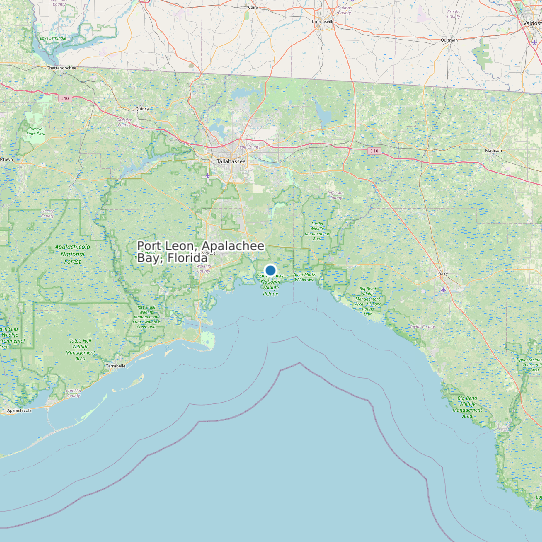 Port Leon, Apalachee Bay, Florida map