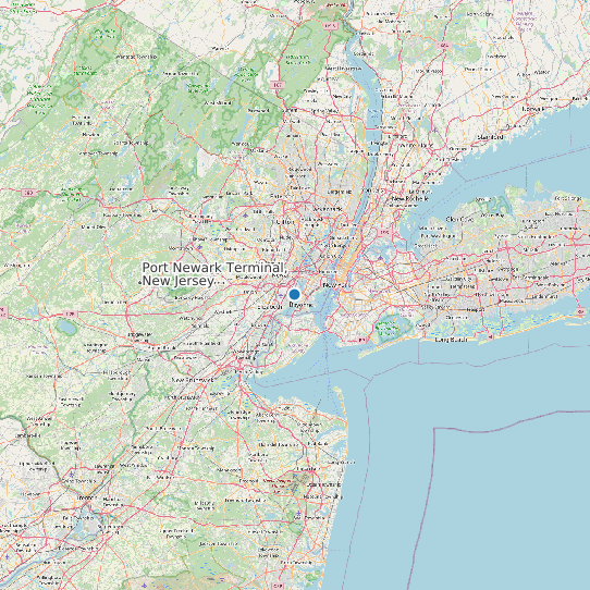 Map of Port Newark Terminal, New Jersey Tide Prediction Station