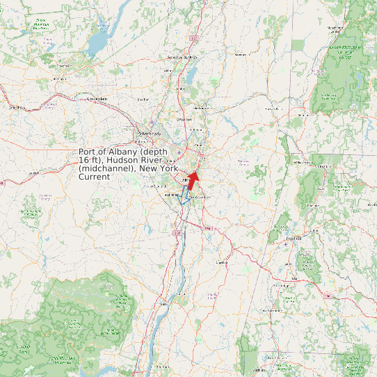 Port of Albany (depth 16 ft), Hudson River (midchannel), New York Current map