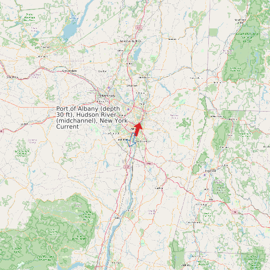 Map of Port of Albany (depth 30 ft), Hudson River (midchannel), New York Current Prediction Station