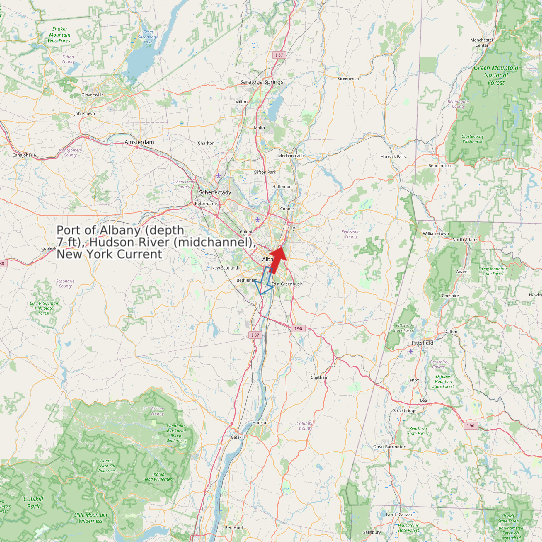 Port of Albany (depth 7 ft), Hudson River (midchannel), New York Current map