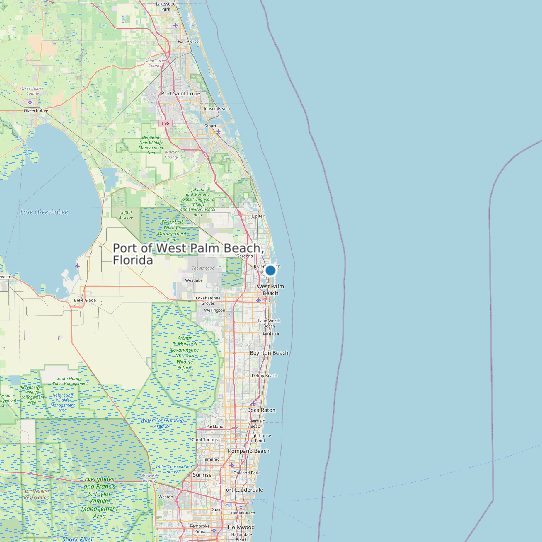 Map of Port of West Palm Beach, Florida Tide Prediction Station