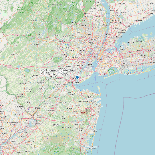 Map of Port Reading, Arthur Kill, New Jersey Tide Prediction Station