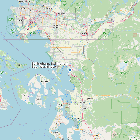 Map of Bellingham, Bellingham Bay, Washington Tide Prediction Station