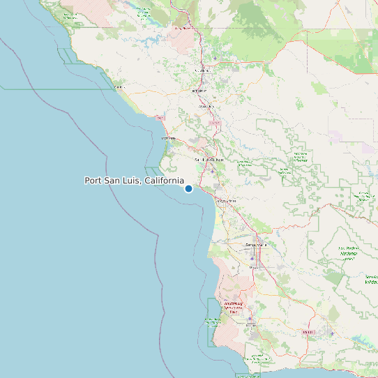 Map of Port San Luis, California Tide Prediction Station
