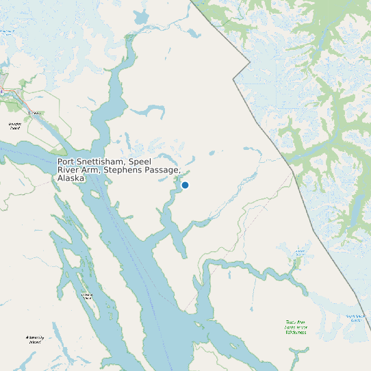 Port Snettisham, Speel River Arm, Stephens Passage, Alaska map