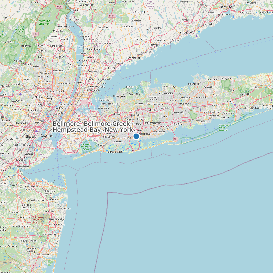 Bellmore, Bellmore Creek, Hempstead Bay, New York map