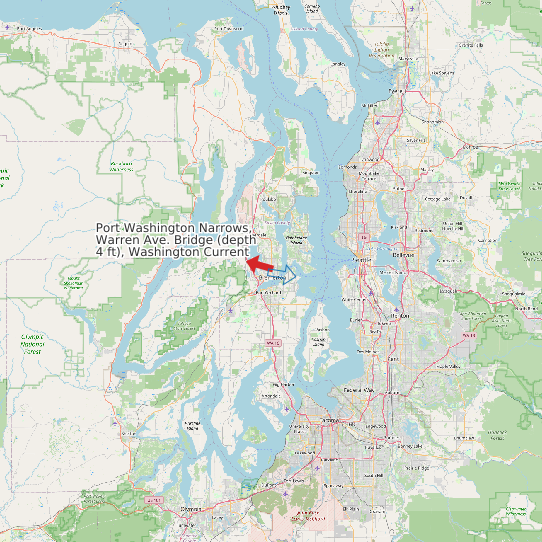 Map of Port Washington Narrows, Warren Ave. Bridge (depth 4 ft), Washington Current Prediction Station