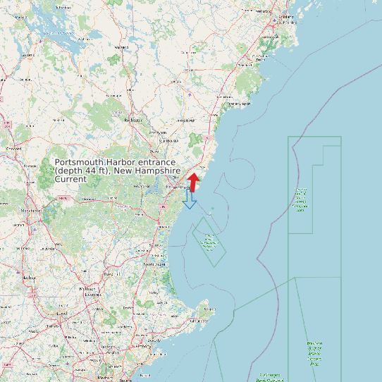 Portsmouth Harbor entrance (depth 44 ft), New Hampshire Current map