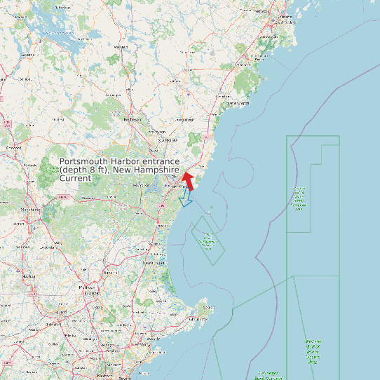 Map of Portsmouth Harbor entrance (depth 8 ft), New Hampshire Current Prediction Station