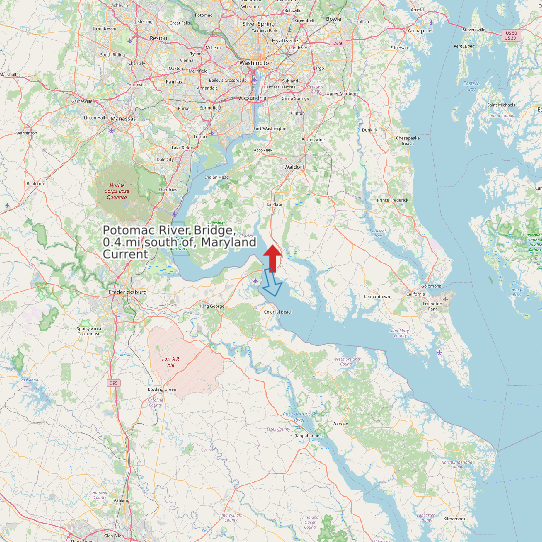 Map of Potomac River Bridge, 0.4 mi south of, Maryland Current Prediction Station