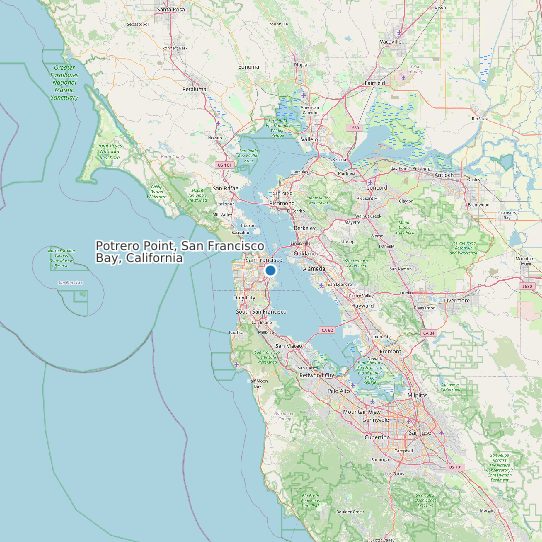 Potrero Point, San Francisco Bay, California map