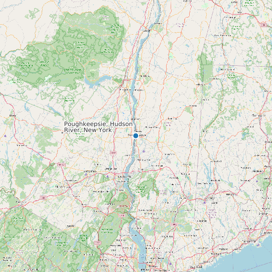 Poughkeepsie, Hudson River, New York map