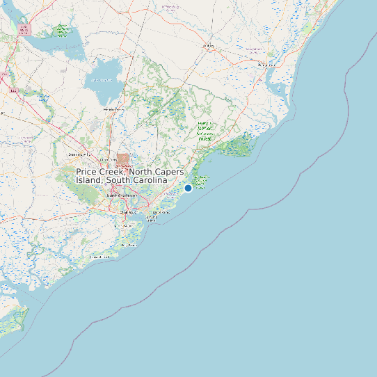 Map of Price Creek, North Capers Island, South Carolina Tide Prediction Station