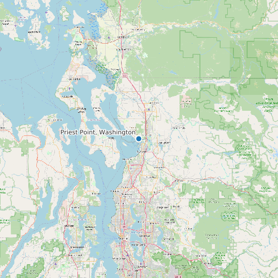 Map of Priest Point, Washington Tide Prediction Station